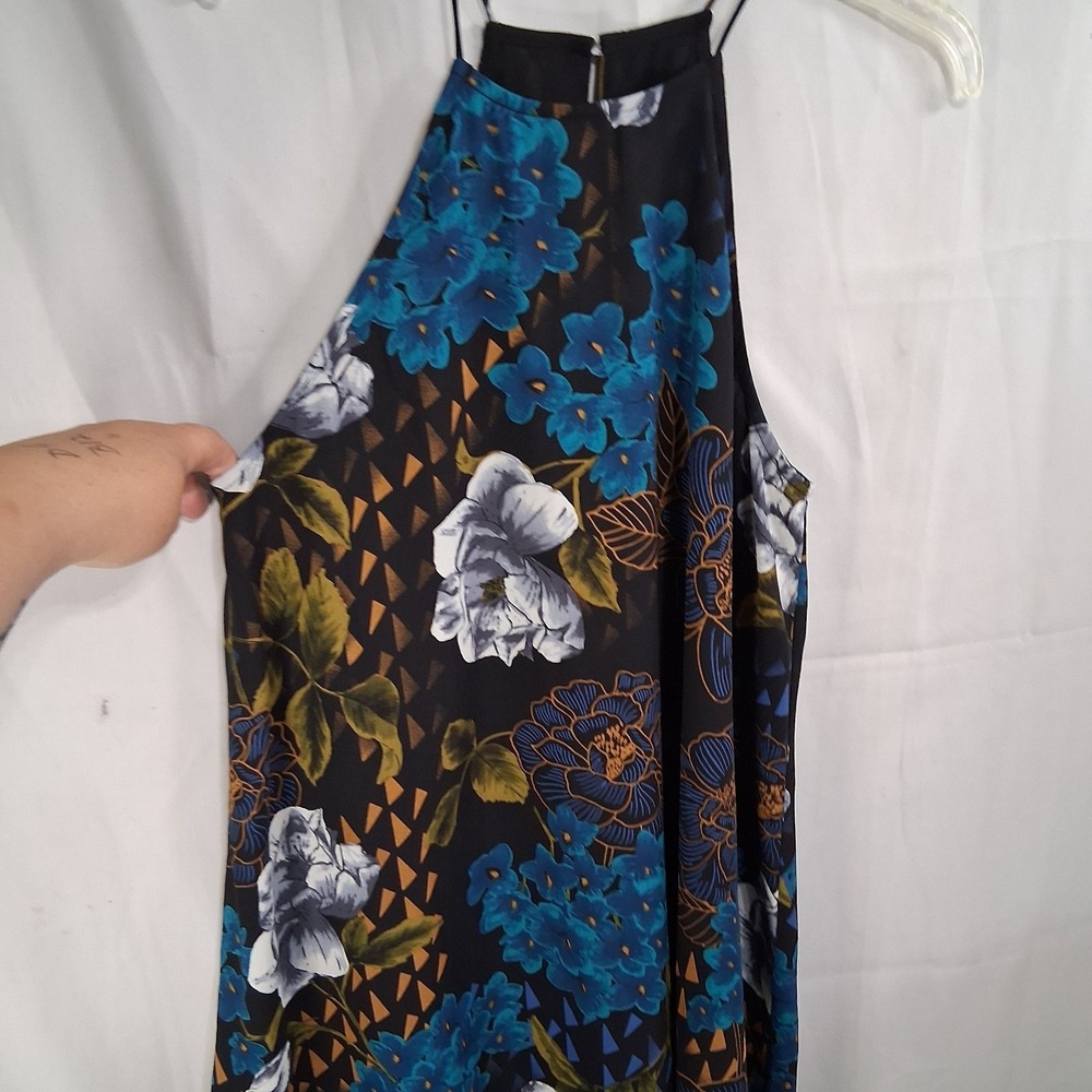 Everly Womens Mini Dress Size Large Sleeveless High Neck Floral Multicolor